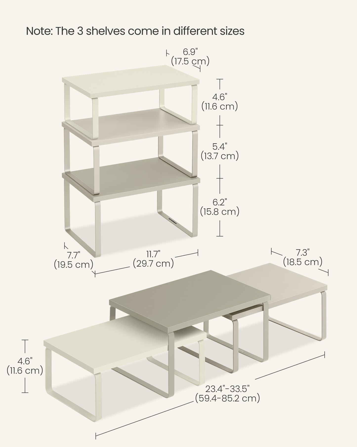 Set of 3 Kitchen Counter Shelves
