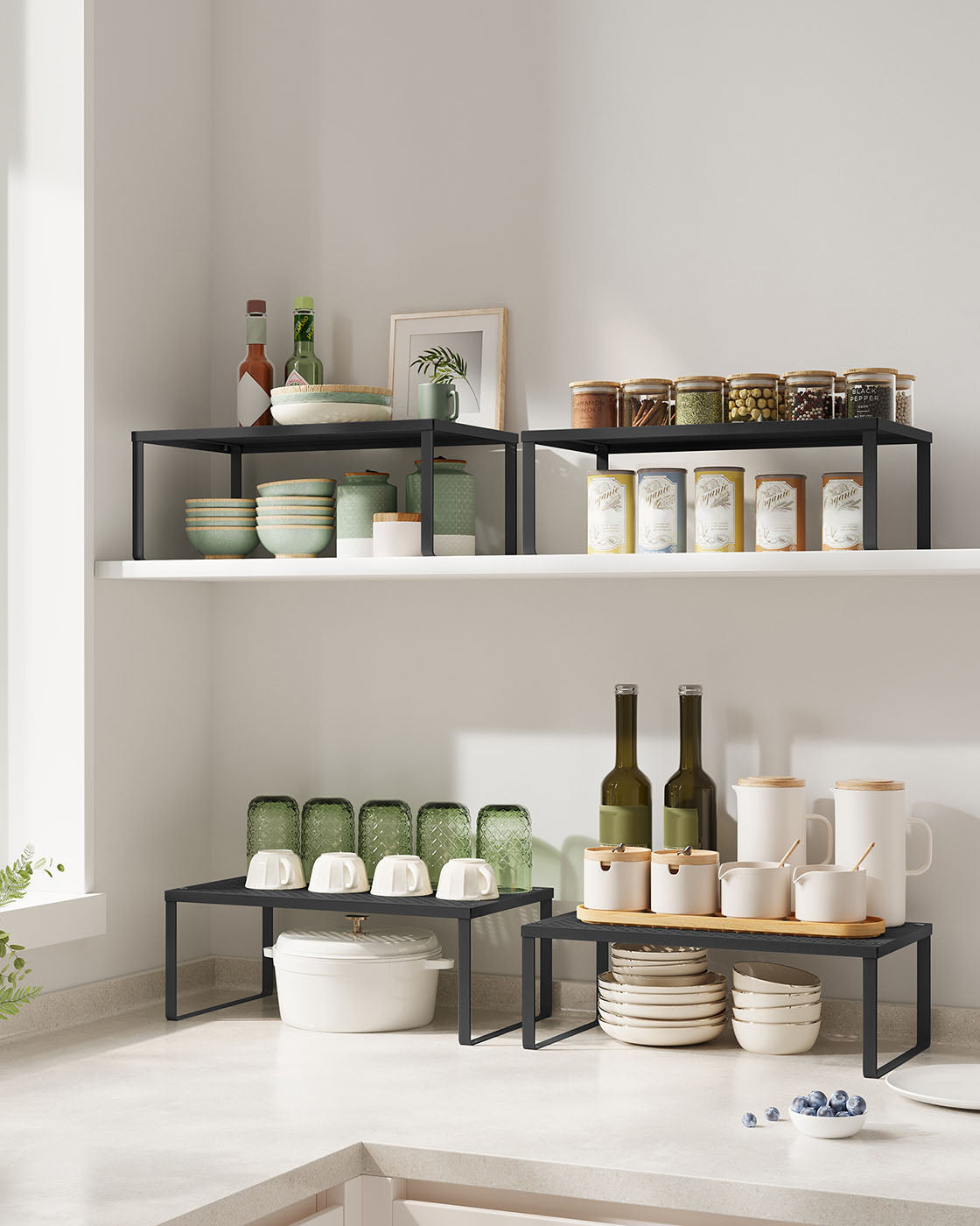 Set of 2 Metal Kitchen Spice Racks