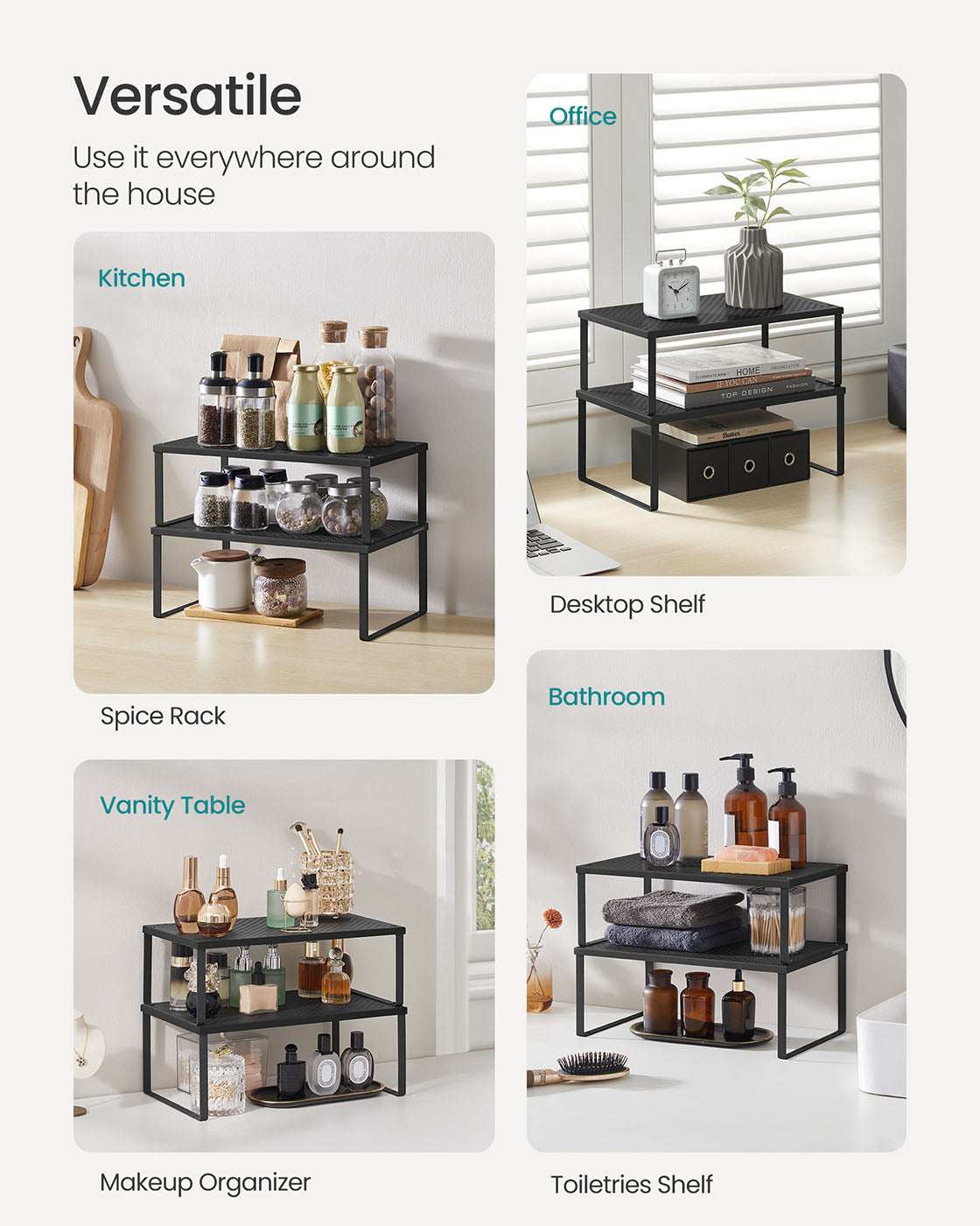 Set of 2 Metal Kitchen Spice Racks