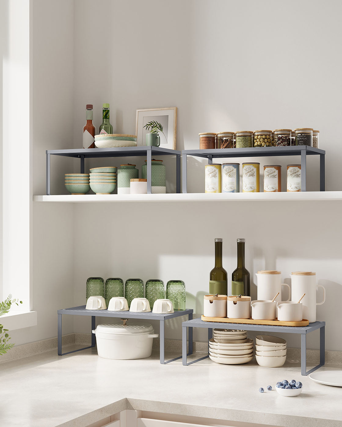 Set of 2 Metal Kitchen Spice Racks
