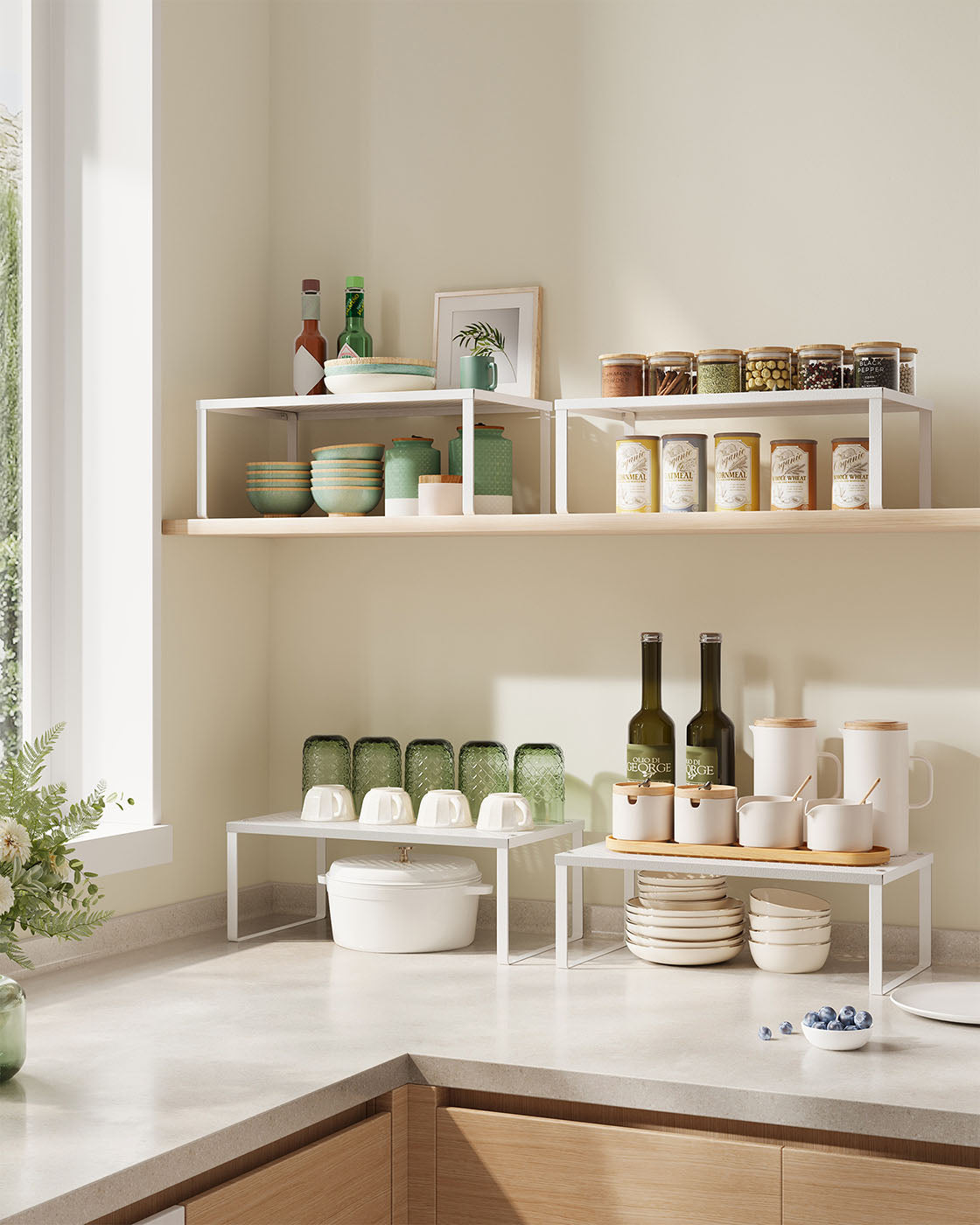 Set of 2 Metal Kitchen Spice Racks