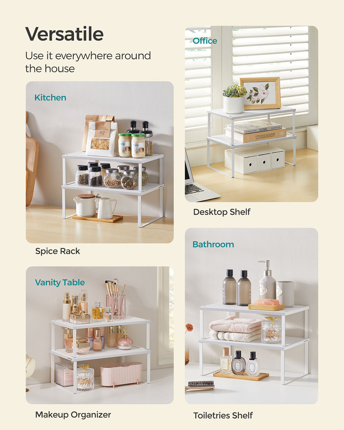 Set of 2 Metal Kitchen Spice Racks
