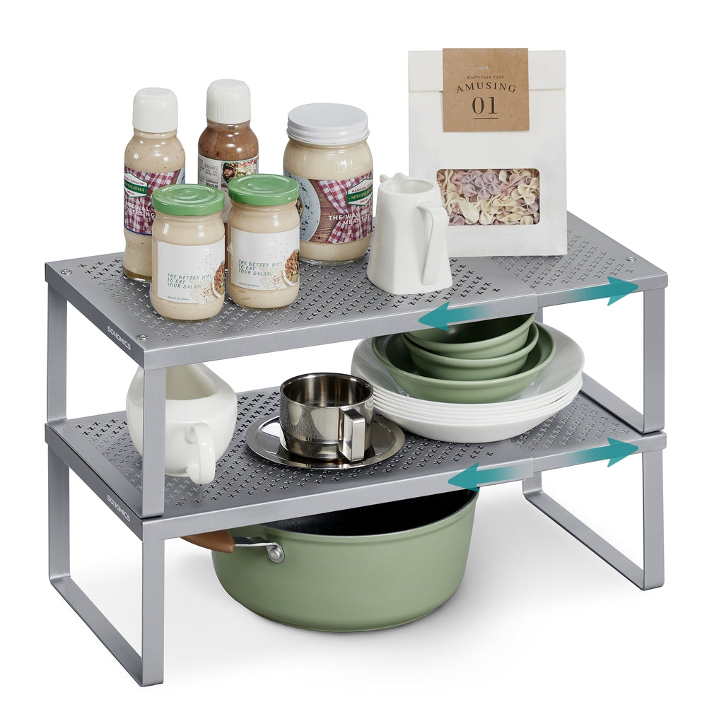 Set of 2 Expandable Kitchen Countertop Shelves