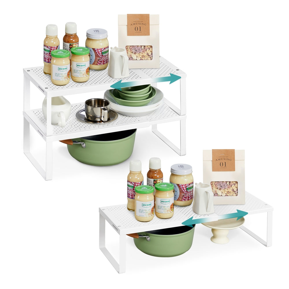 Set of 2 Expandable Kitchen Countertop Shelves