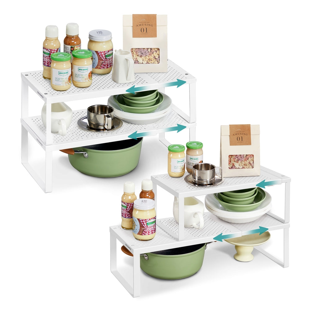 Set of 2 Expandable Kitchen Countertop Shelves
