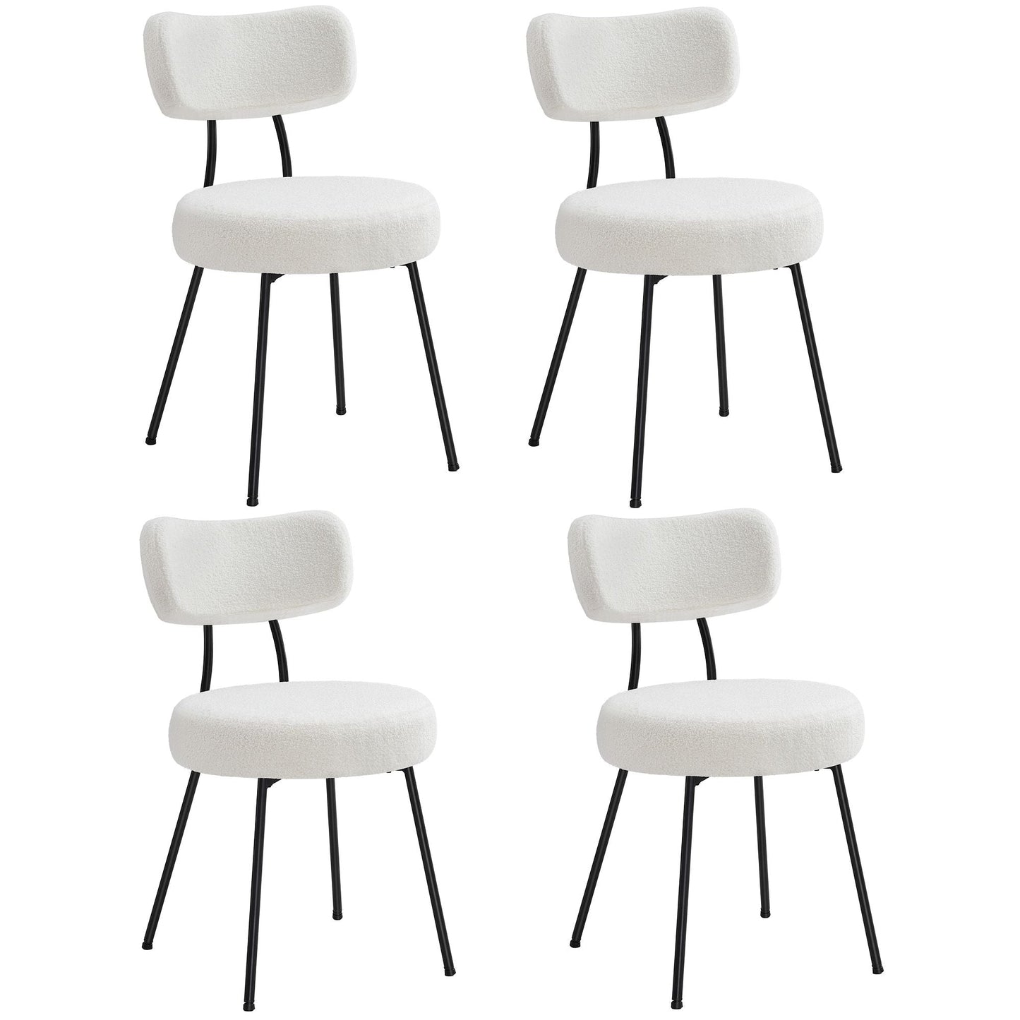Dining Chairs Set of 4, Modern Upholstered Dining Room Chairs, Cream White