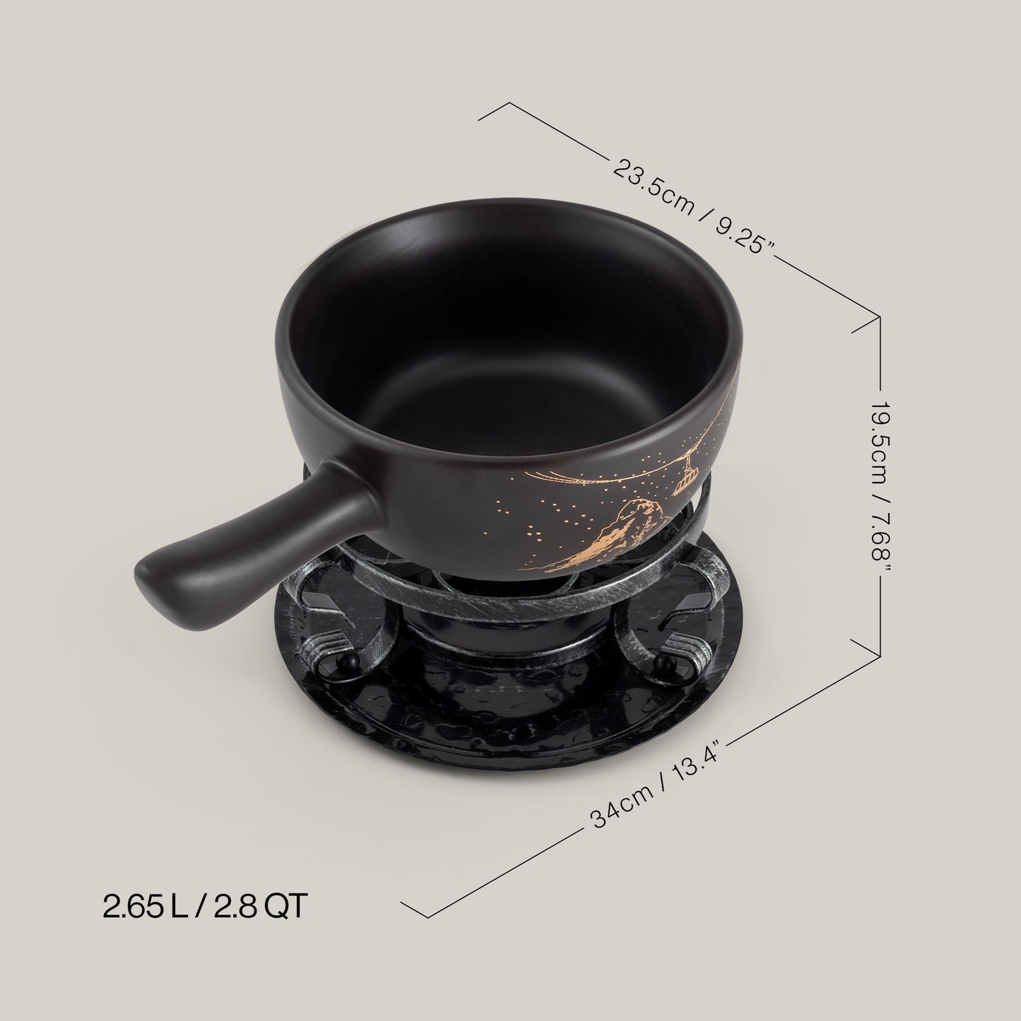 Gruyere Ceramic Cheese Fondue Set