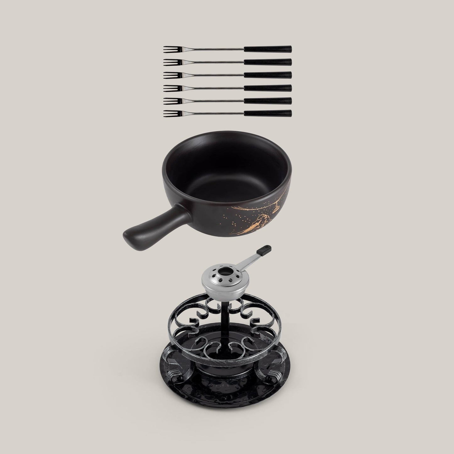 Gruyere Ceramic Cheese Fondue Set