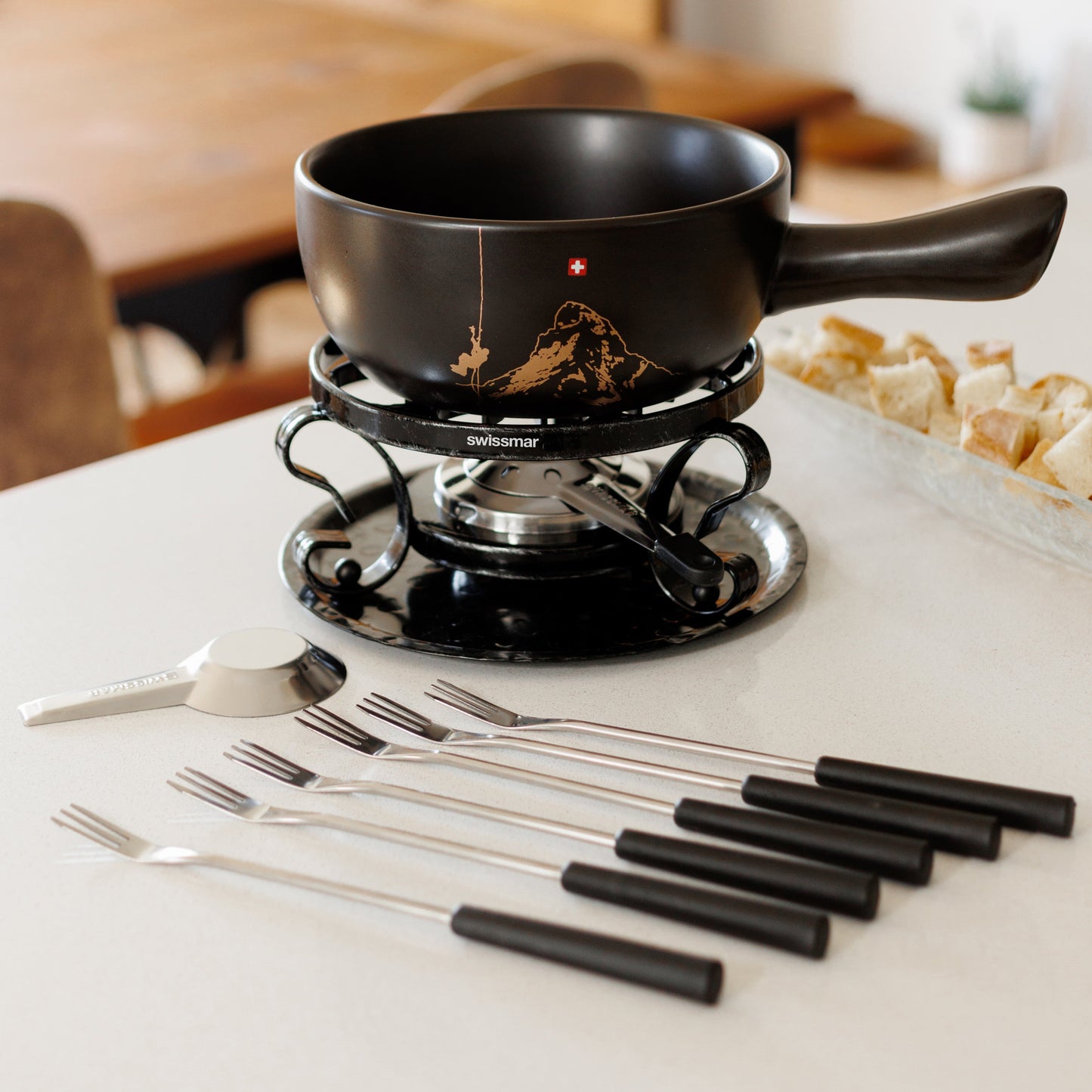 Gruyere Ceramic Cheese Fondue Set