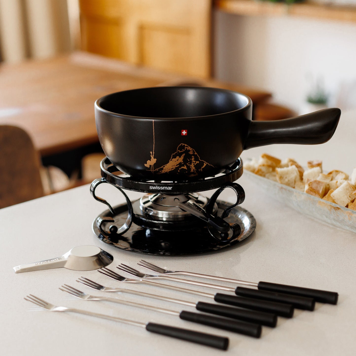 Gruyere Ceramic Cheese Fondue Set