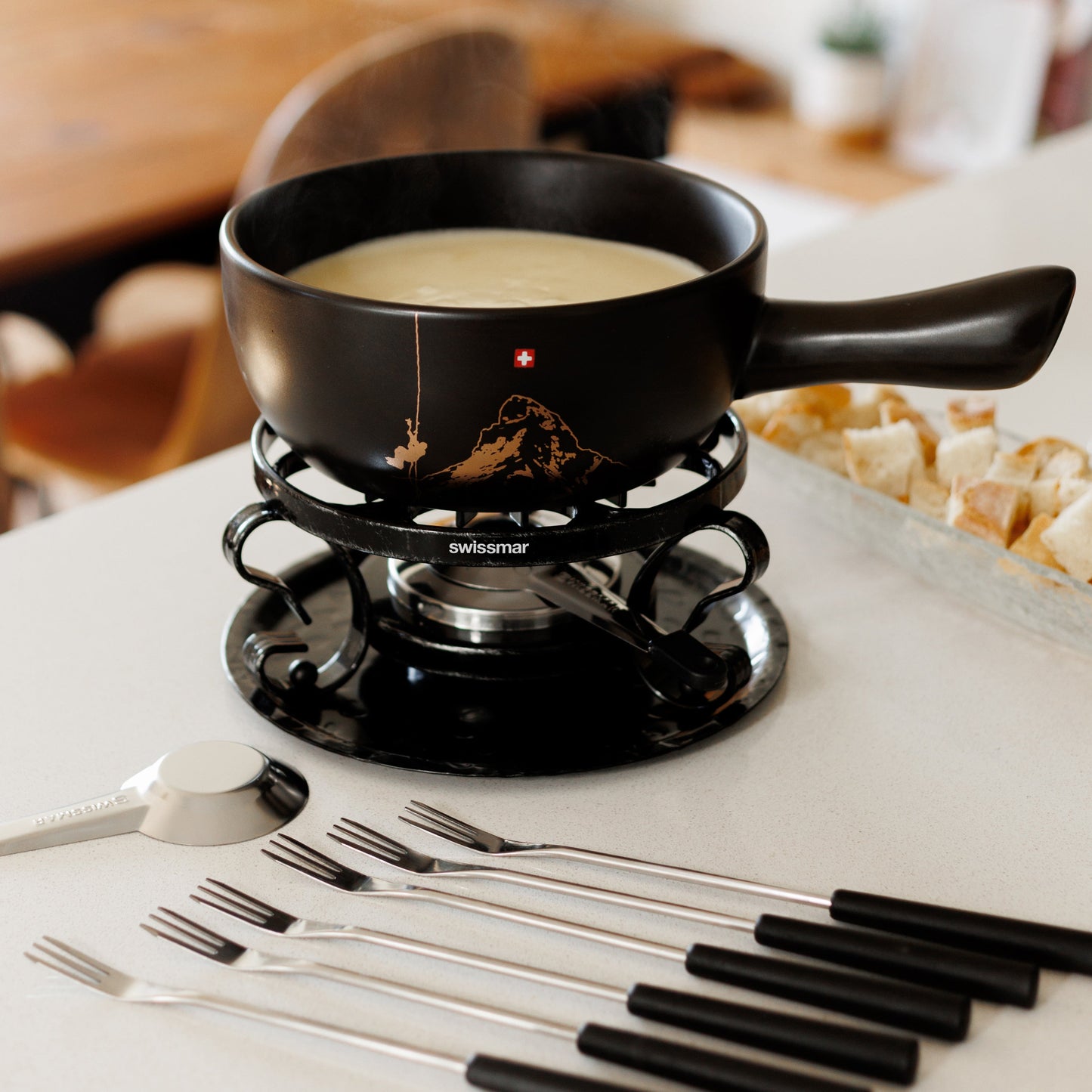 Gruyere Ceramic Cheese Fondue Set