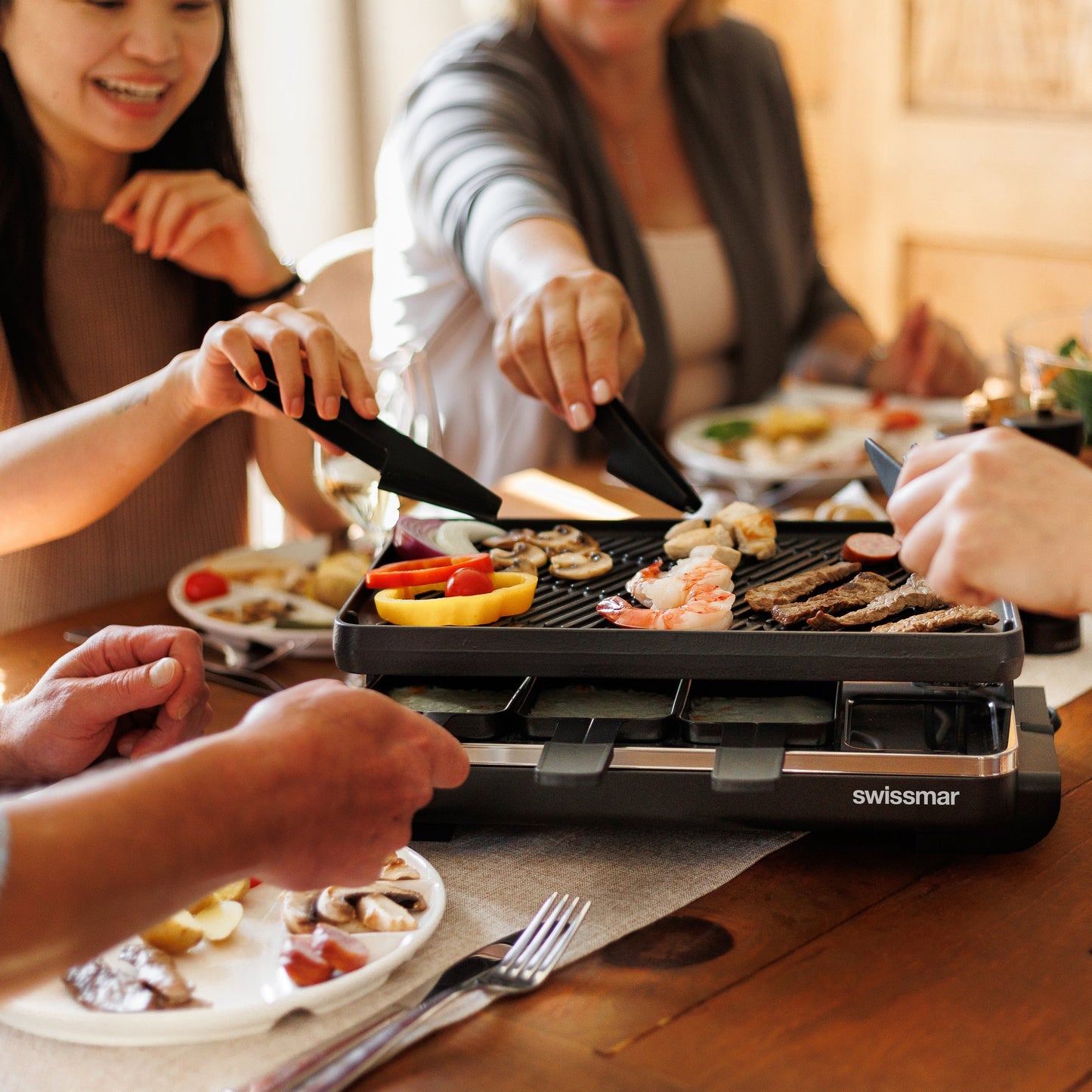 Classic Anthracite Cast Iron Raclette Party Grill