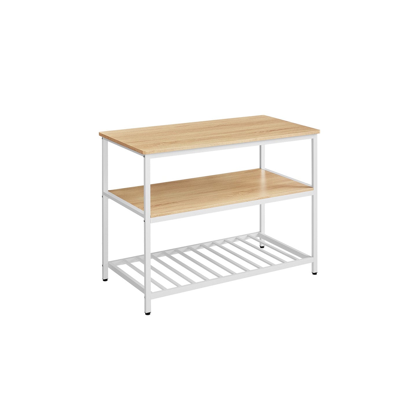 Kitchen Island with 3 Shelves