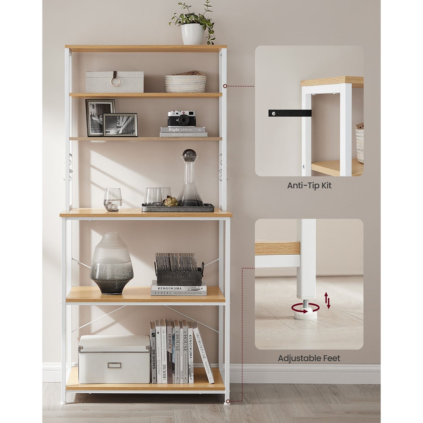 31.5 Inches Baker's Rack for Kitchen with Storage