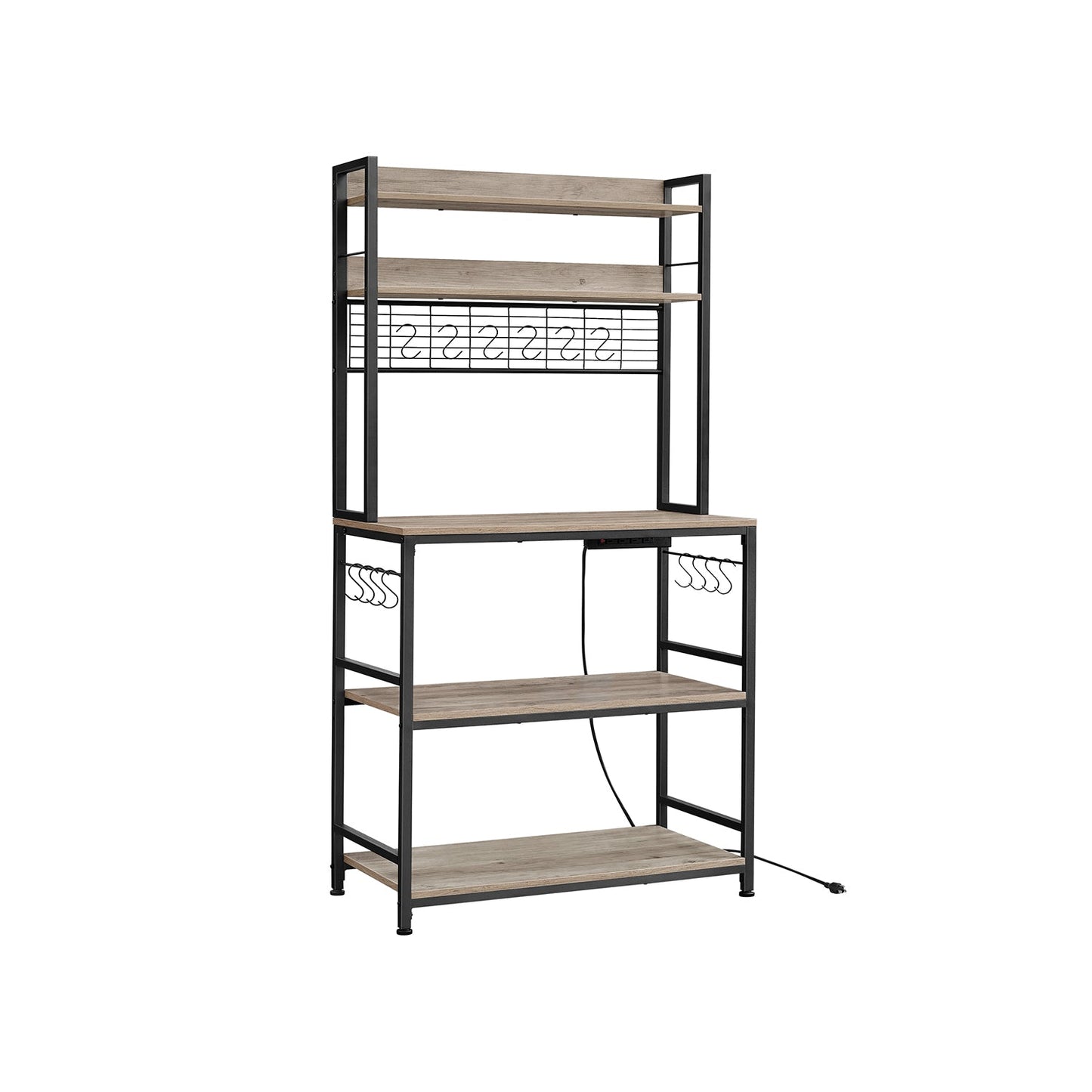 Hutch Bakers Rack with Power Outlet