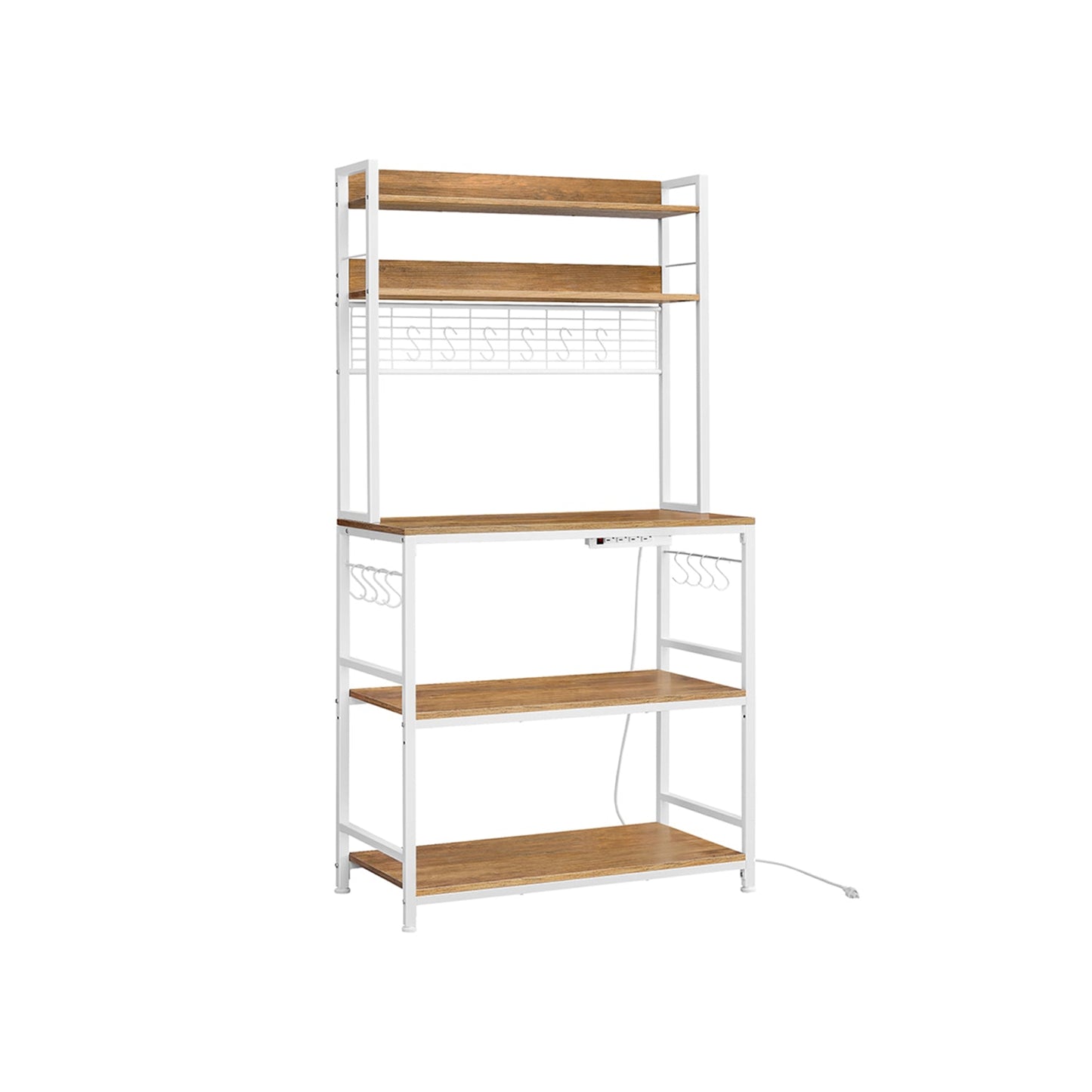 Hutch Bakers Rack with Power Outlet