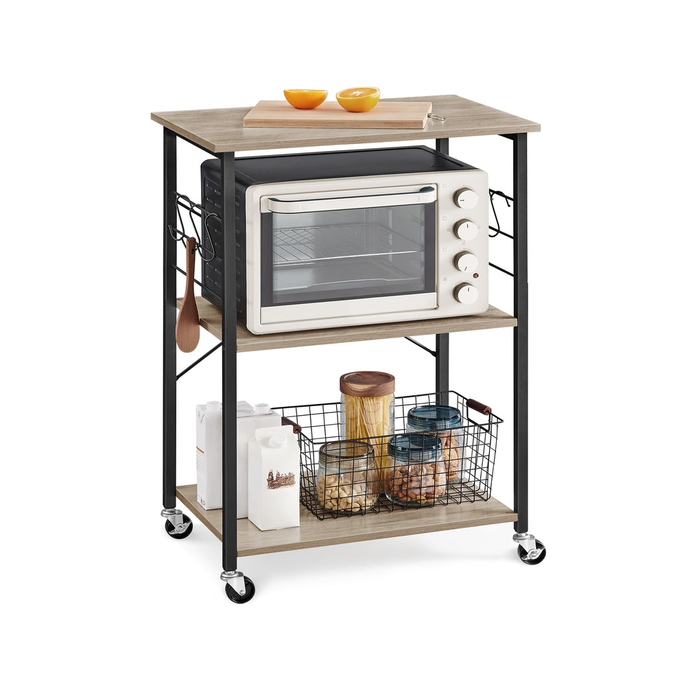 MARTHA Shelf With Wheels, Kitchen Cart, Bar Cart, Rustic Brown