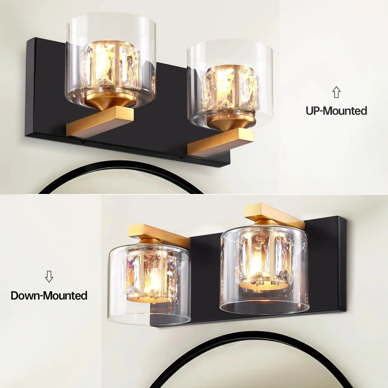 Kolt Chrome Modern 2-Light Bathroom Vanity Light