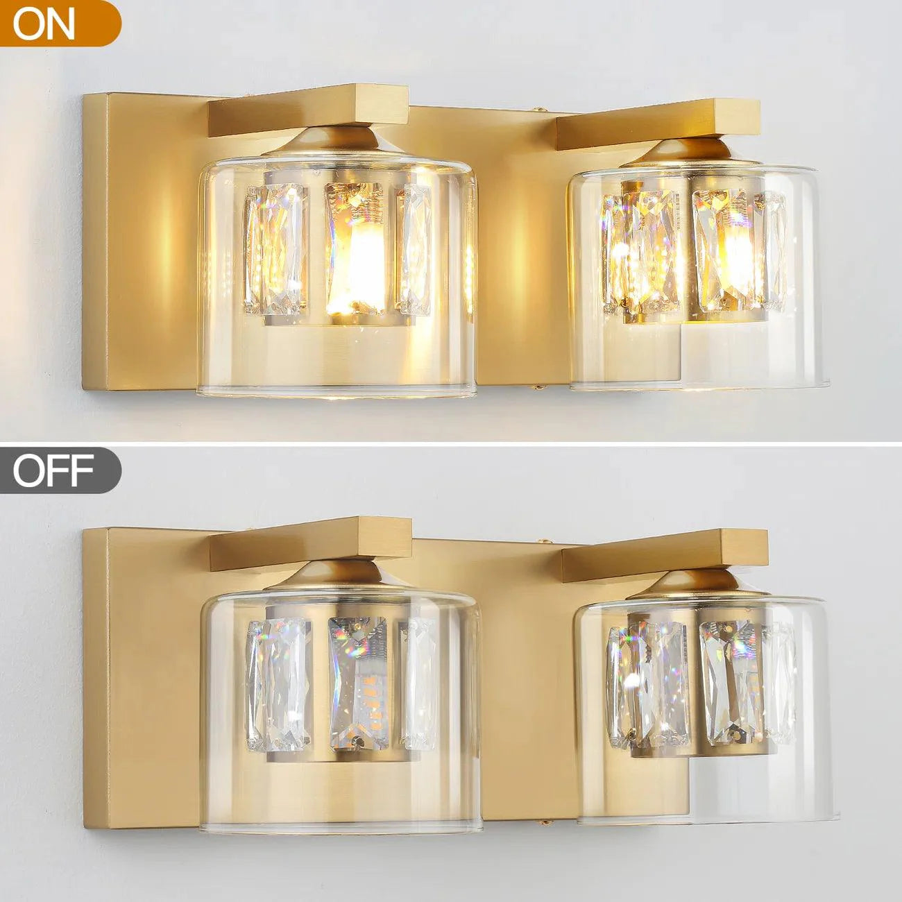 Kolt Chrome Modern 2-Light Bathroom Vanity Light