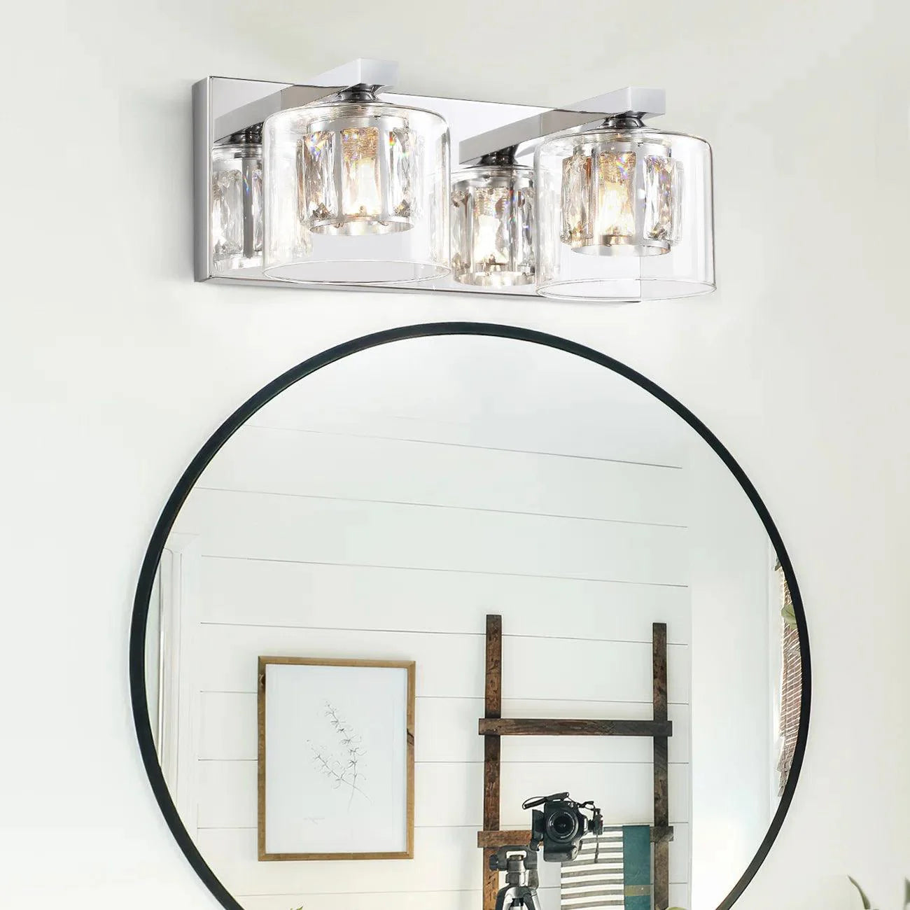 Kolt Chrome Modern 2-Light Bathroom Vanity Light