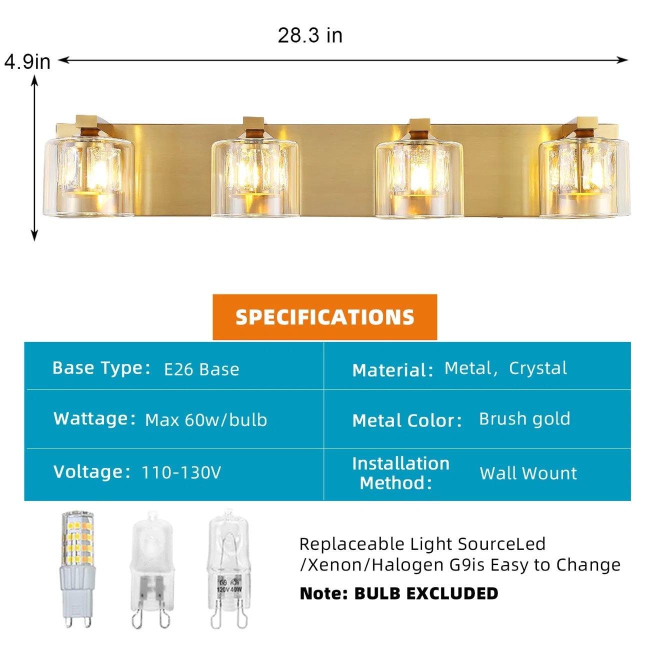 Kolt Modern 4-Light Bathroom Vanity Light