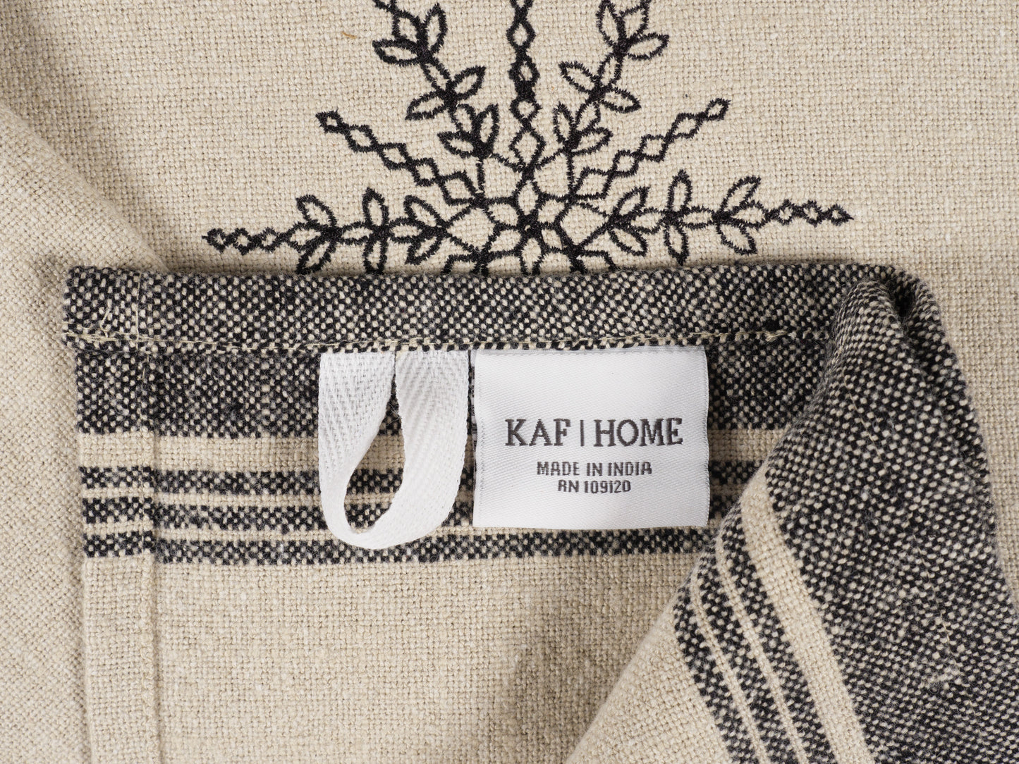 KAF Home Natural Embroidered Kitchen Towel