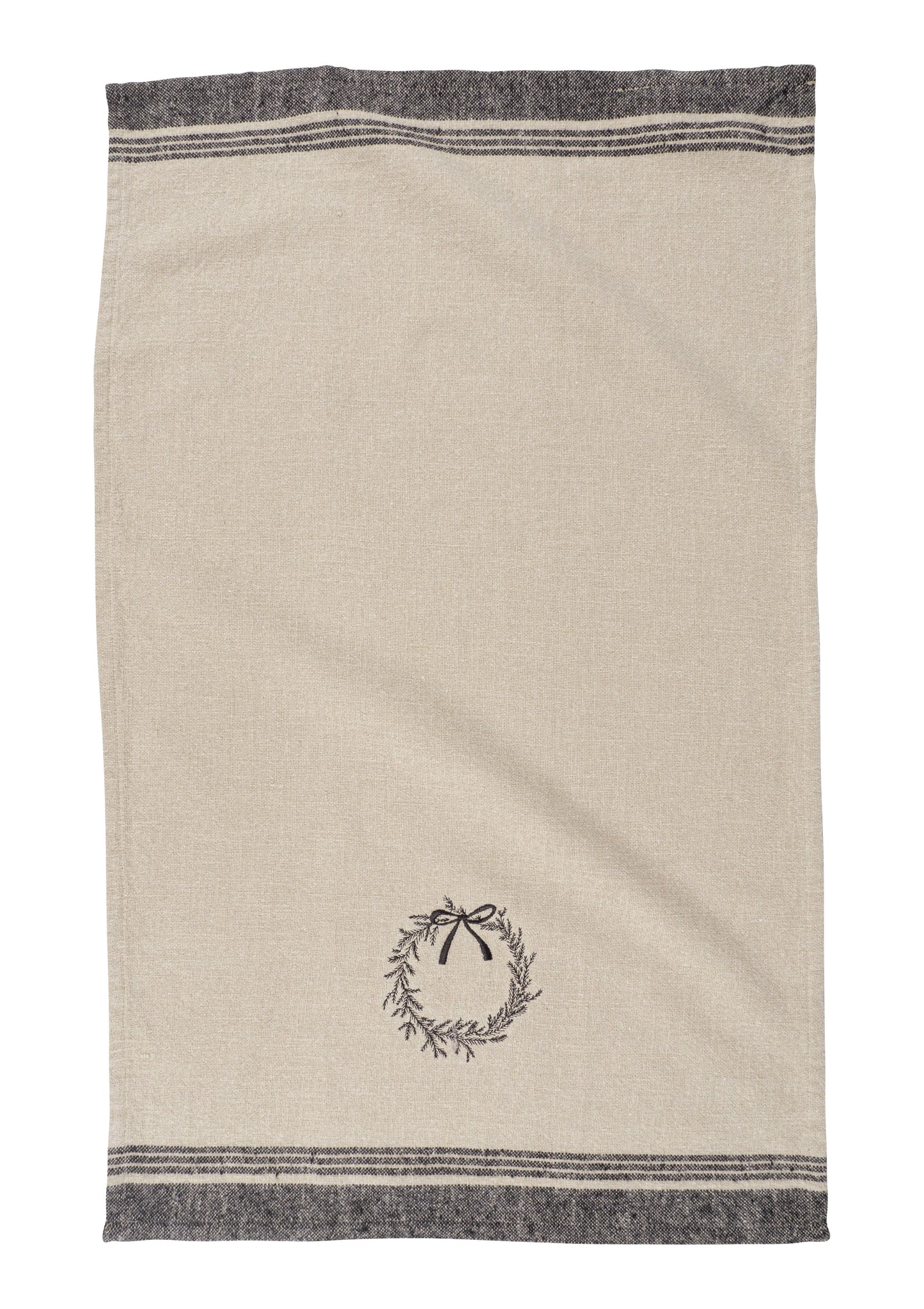 KAF Home Natural Embroidered Kitchen Towel