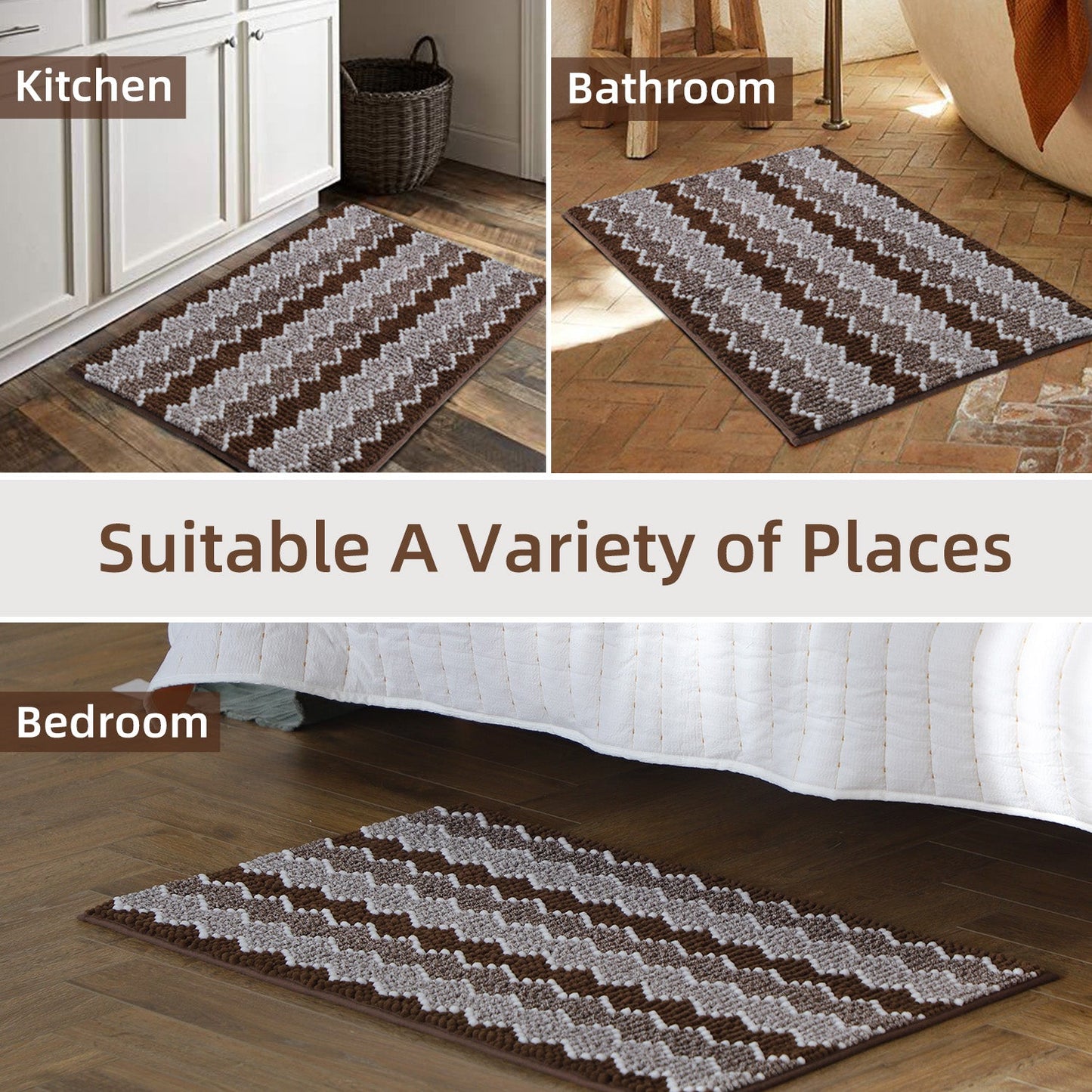 Kasentex Soft Absorbent Durable Non-Slip Bathroom Rug Mat, Room Decor, Graduation Gifts, Fathers Day Gift, Mother Gift