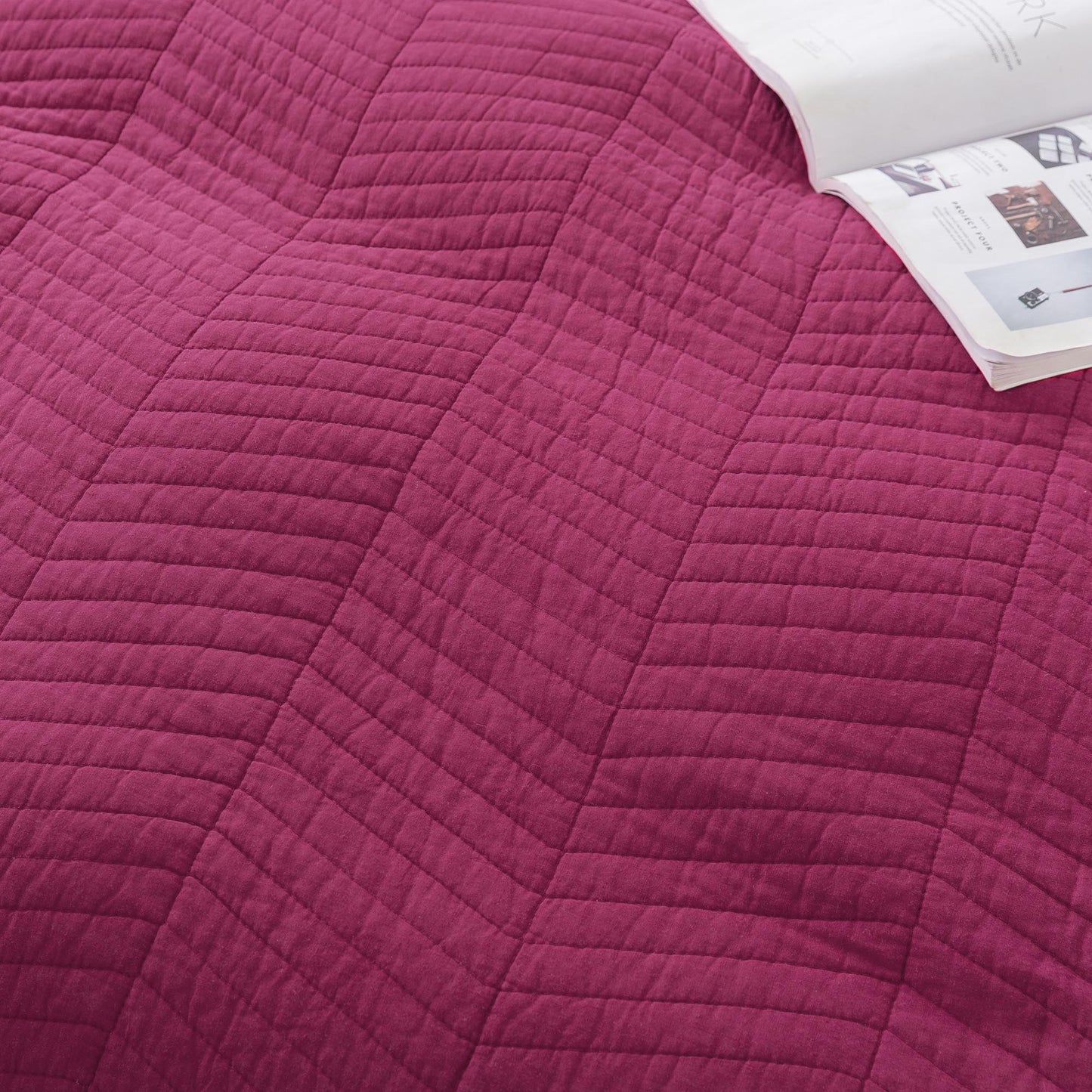 Kasentex Ultra Soft Cotton Oversized Bedspread Set, Blue or Red, Room Decor, Graduation Gifts