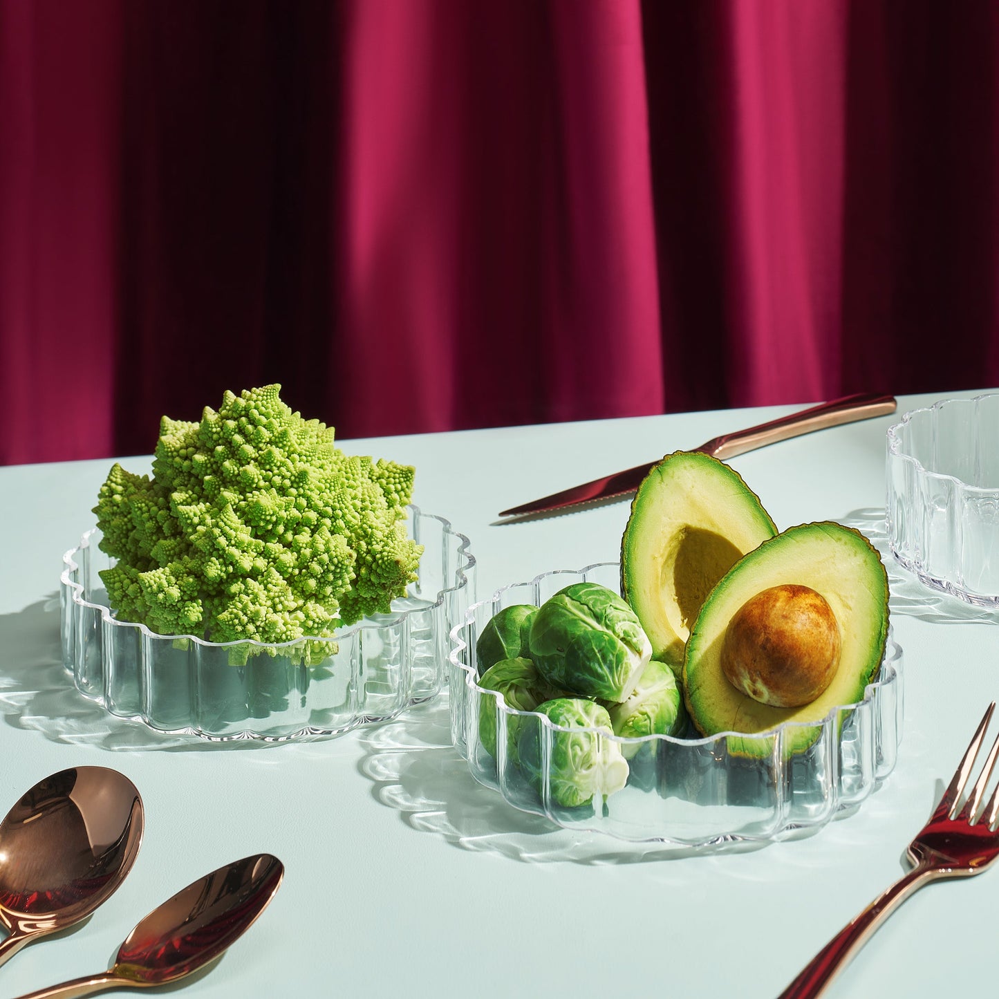 Flower Plate Glassware, Set of 2