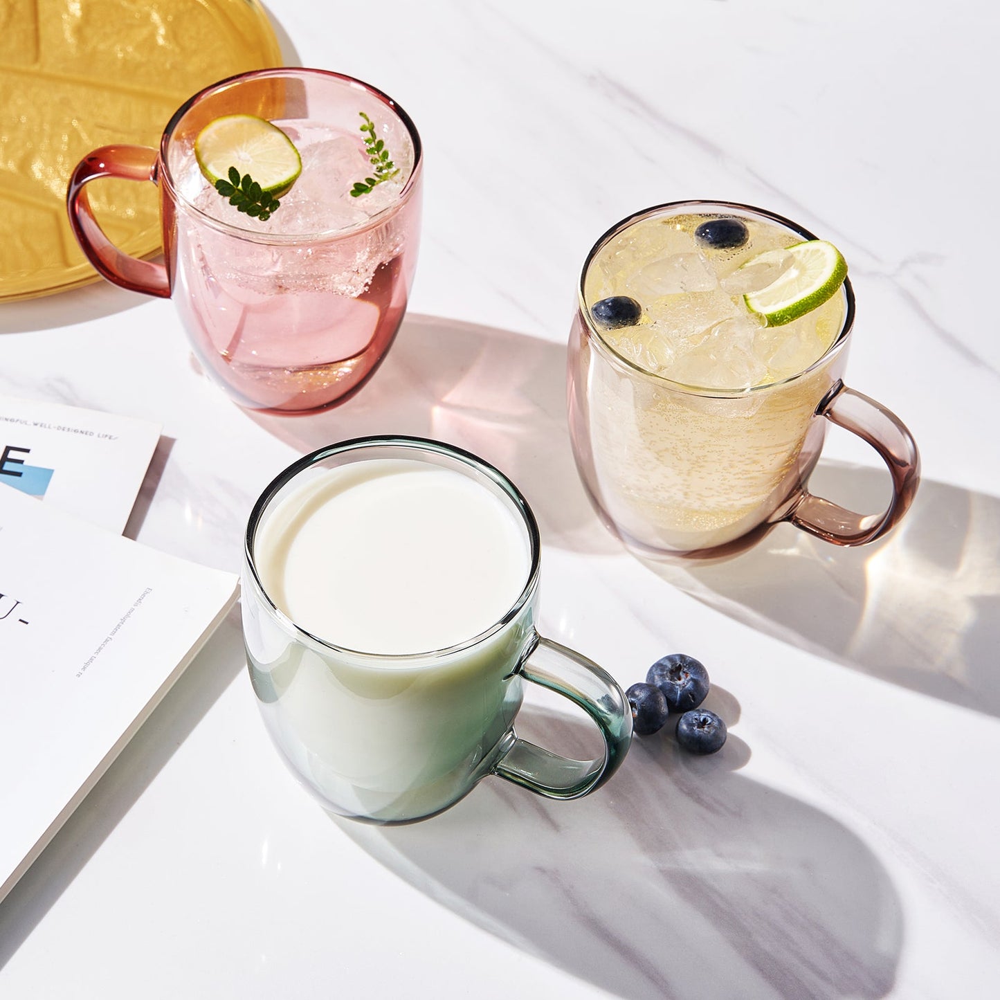 Tonal Double Wall Mug Glassware, Set of 6