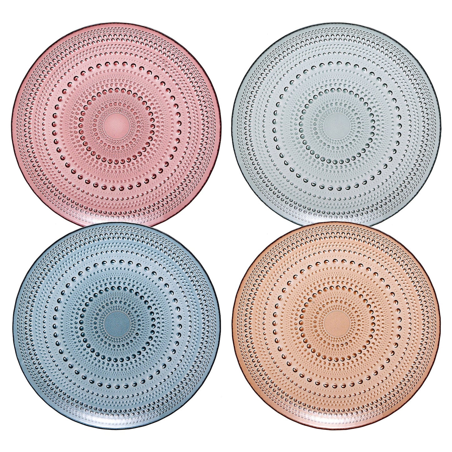 Tonal Hobnail Glass Plate, Set of 4