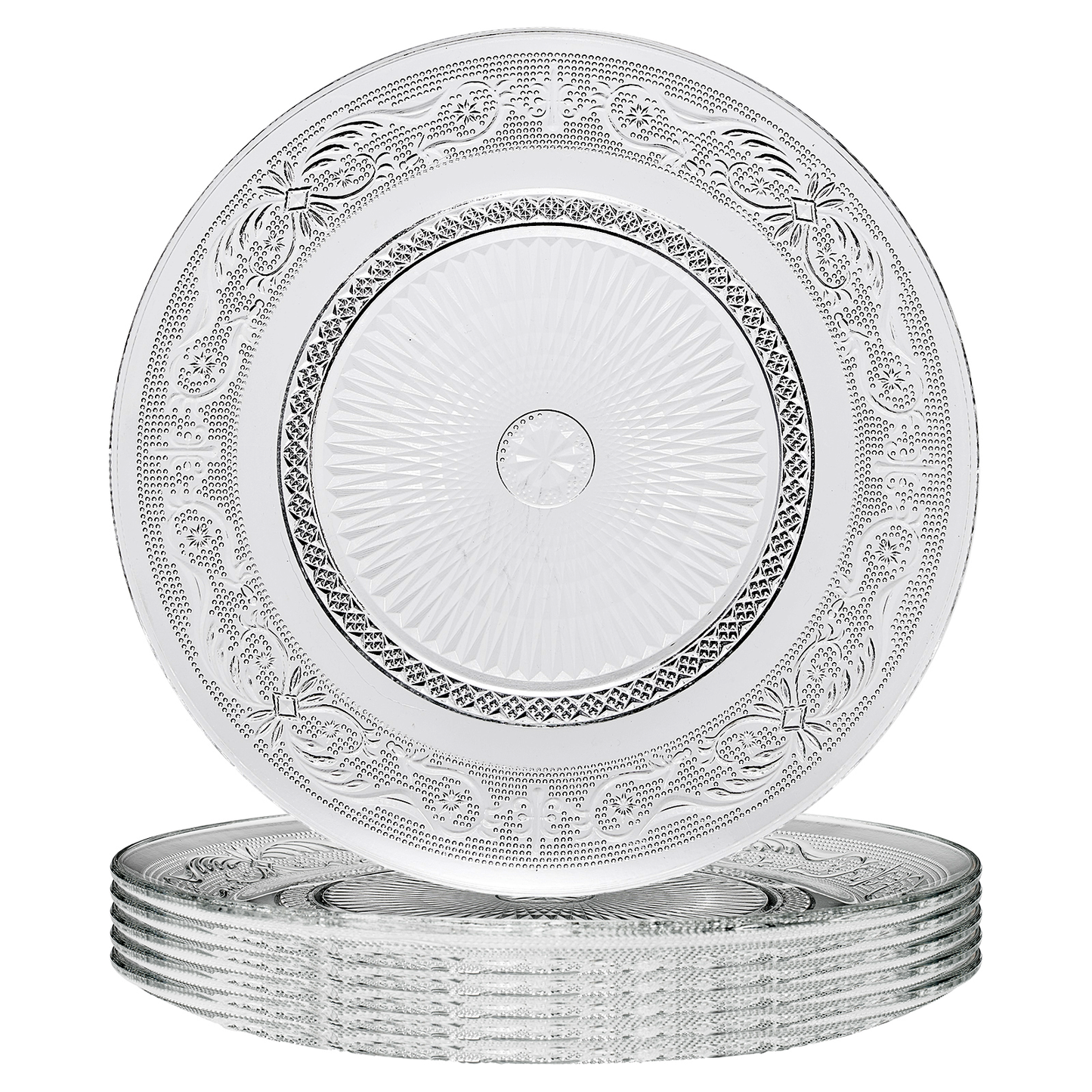 Classica Vintage Glass Plate, Set of 6
