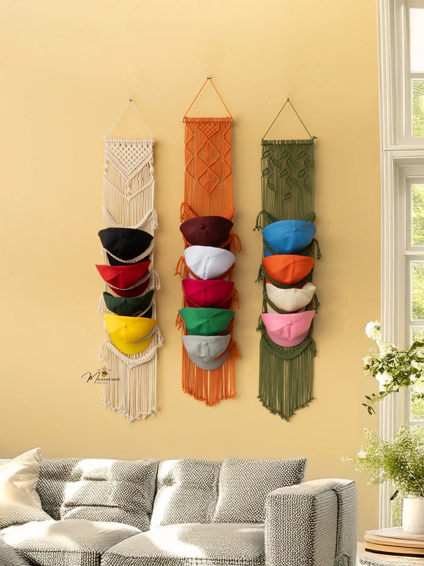 Kica Macrame Baseball Hat Holders