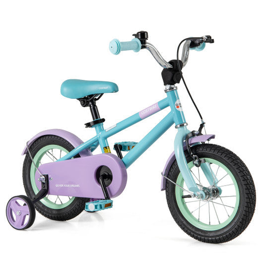 Kids Bike with Adjustable Handlebar and Saddle Purple-12 Inches
