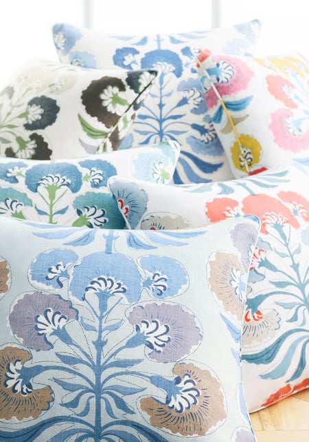 Tybee Tree Pillow Cover in Lavender and Blue, Thibaut Pillows