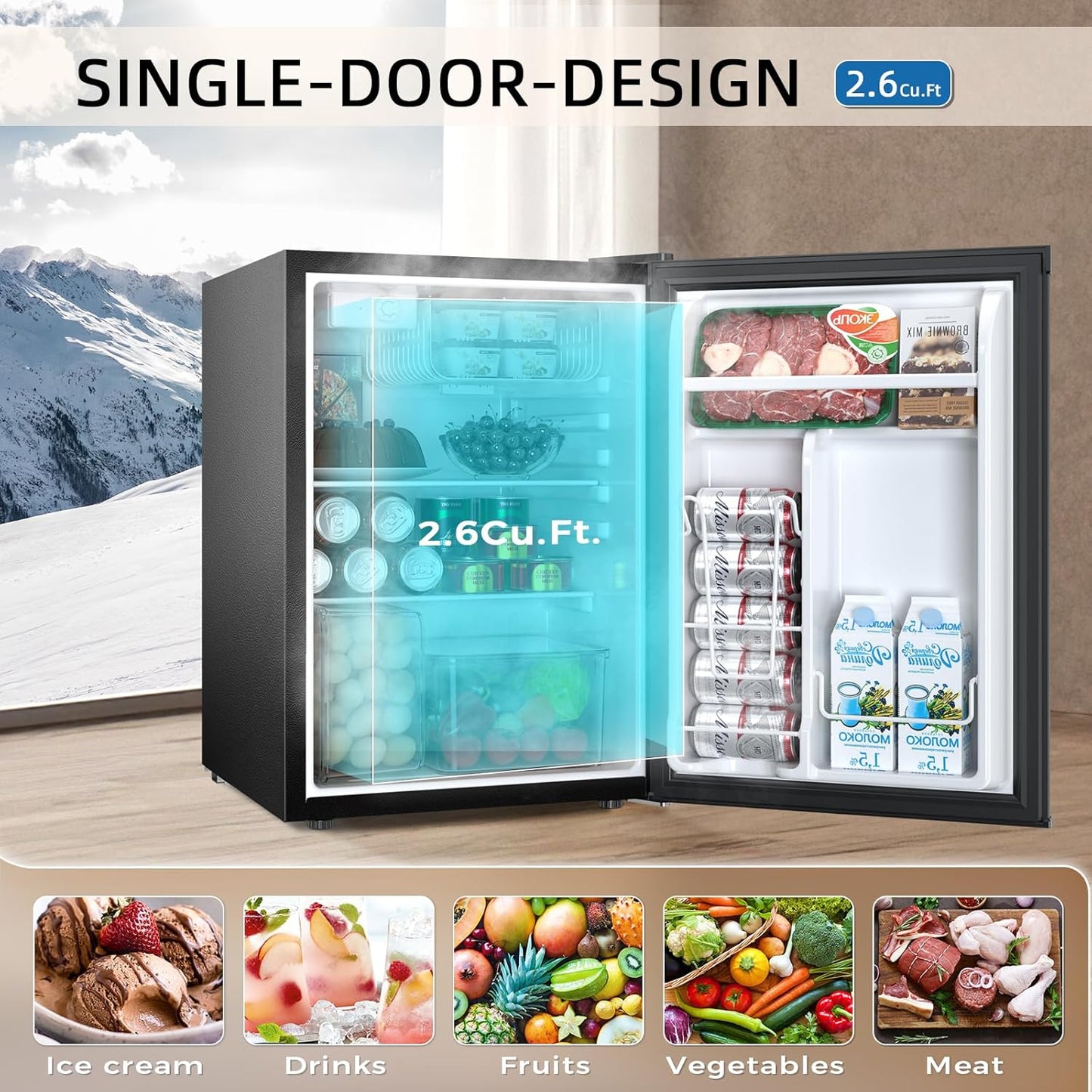 1.6\2.6\3.2 cu. ft Mini Fridge with Freezer