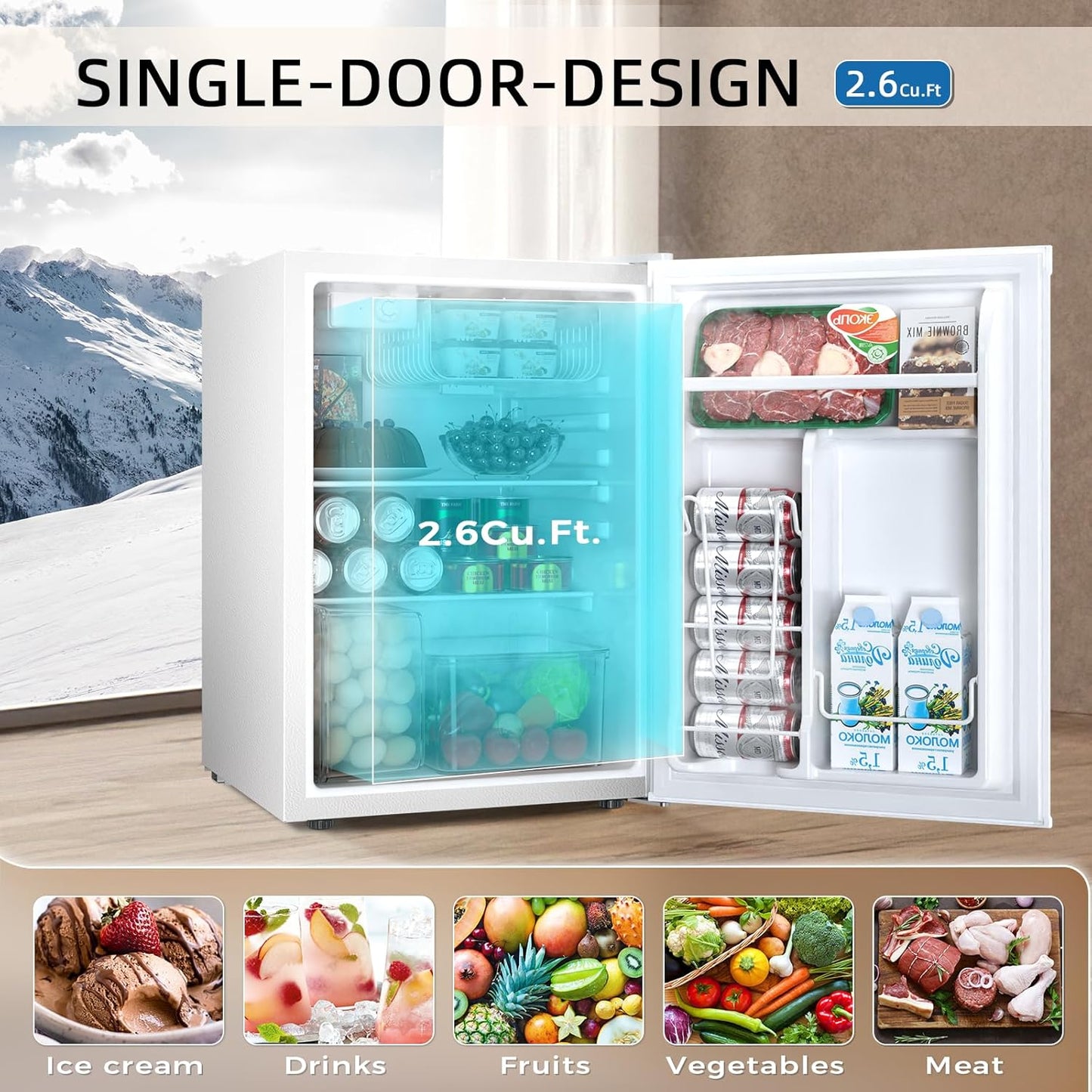 1.6\2.6\3.2 cu. ft Mini Fridge with Freezer