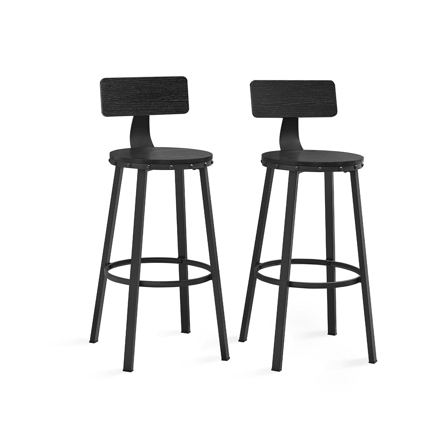 Bar Height Barstools with Back, Set of 2