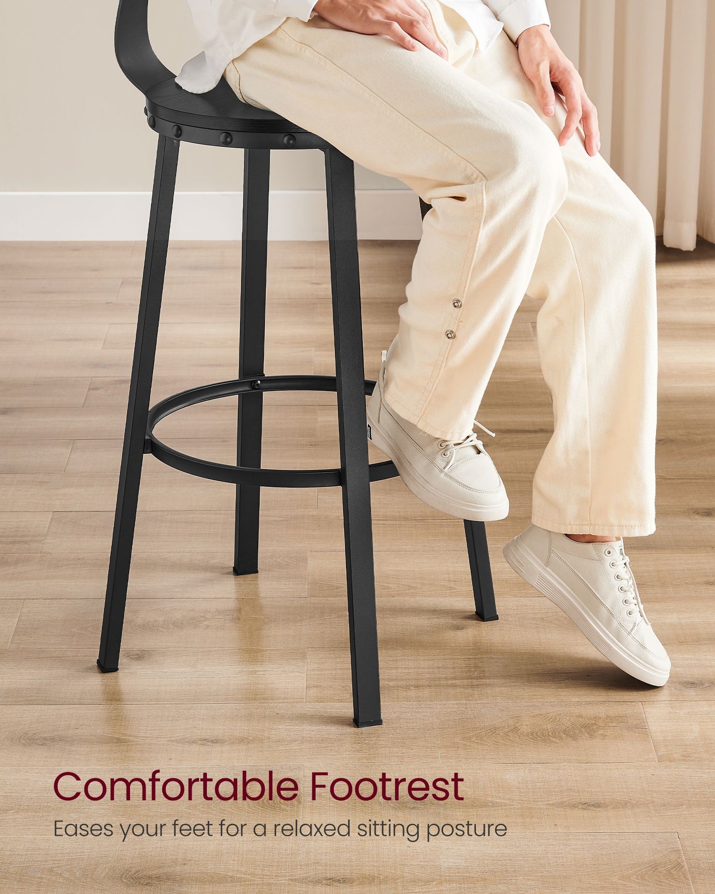 Bar Height Barstools with Back, Set of 2