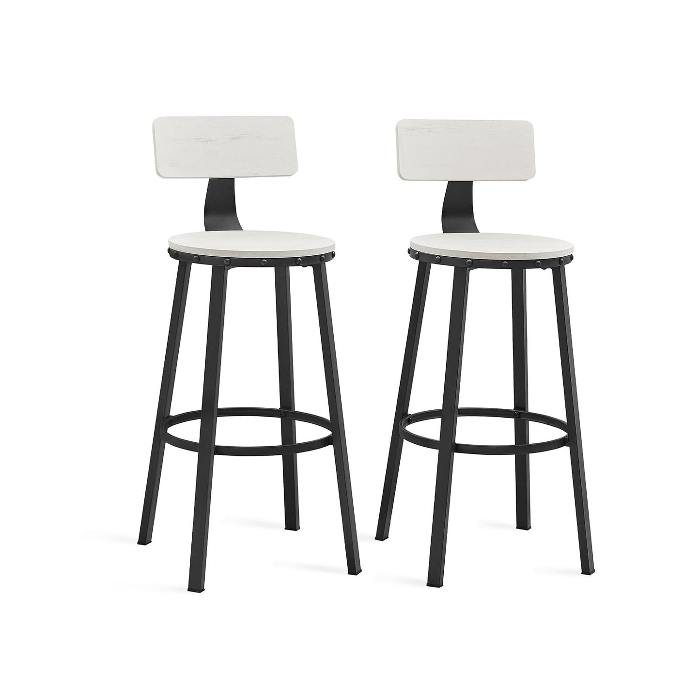 Bar Height Barstools with Back, Set of 2