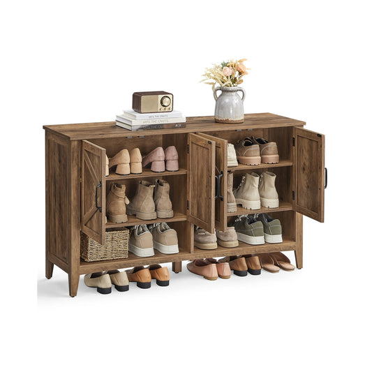 3-Tier Shoe Cabinet, Farmhouse Style