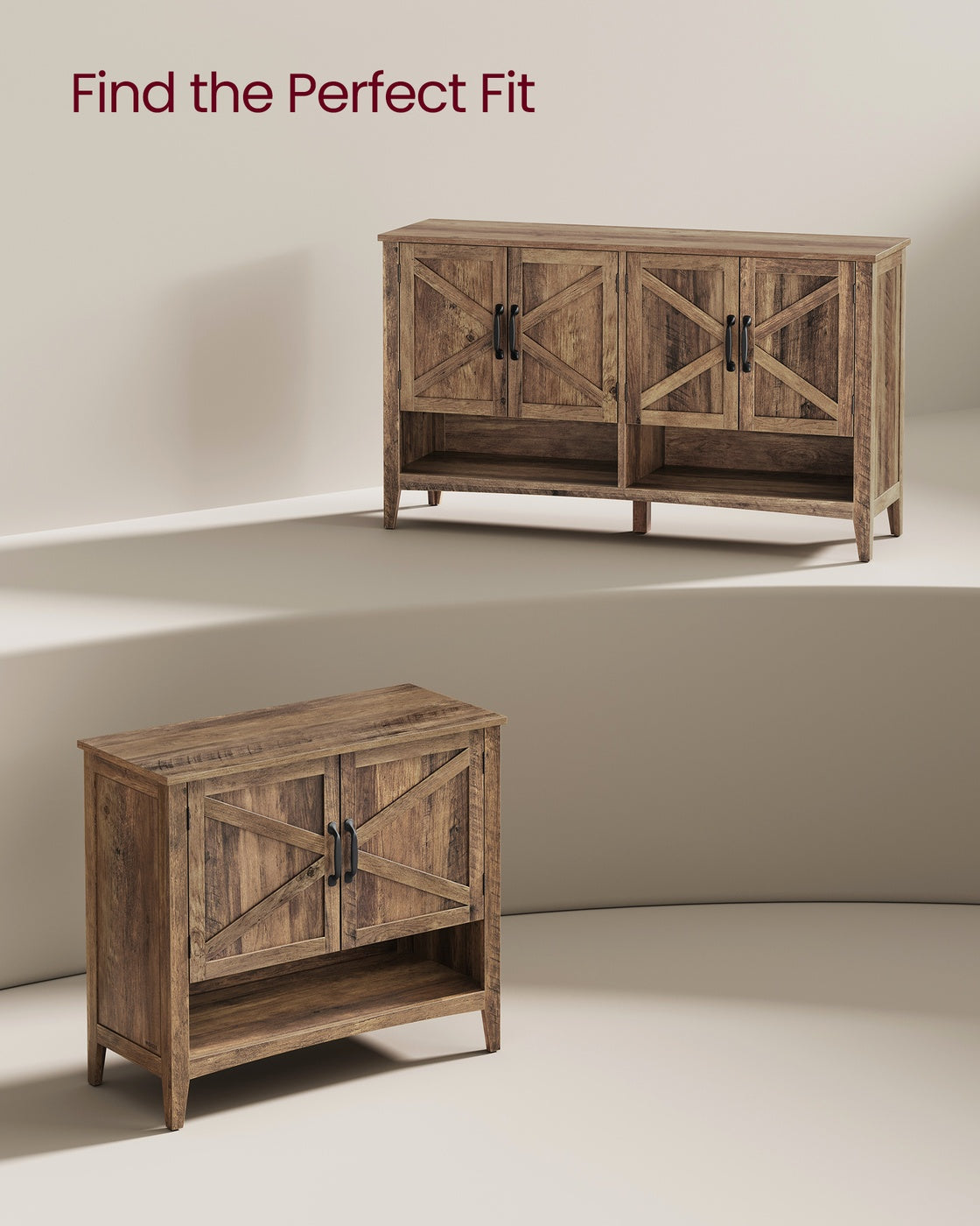 3-Tier Shoe Cabinet, Farmhouse Style