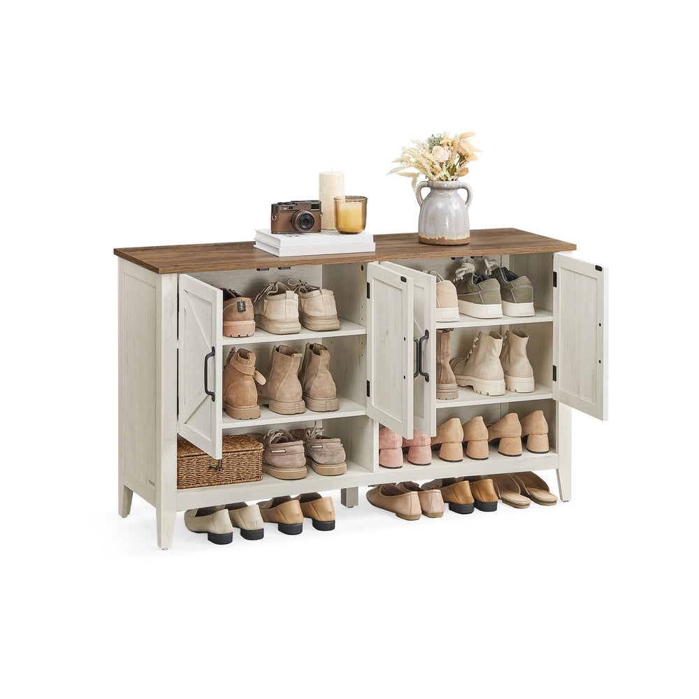 3-Tier Shoe Cabinet, Farmhouse Style