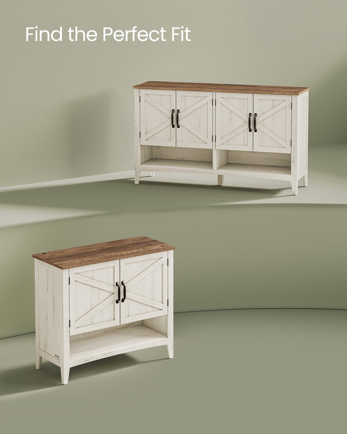 3-Tier Shoe Cabinet, Farmhouse Style