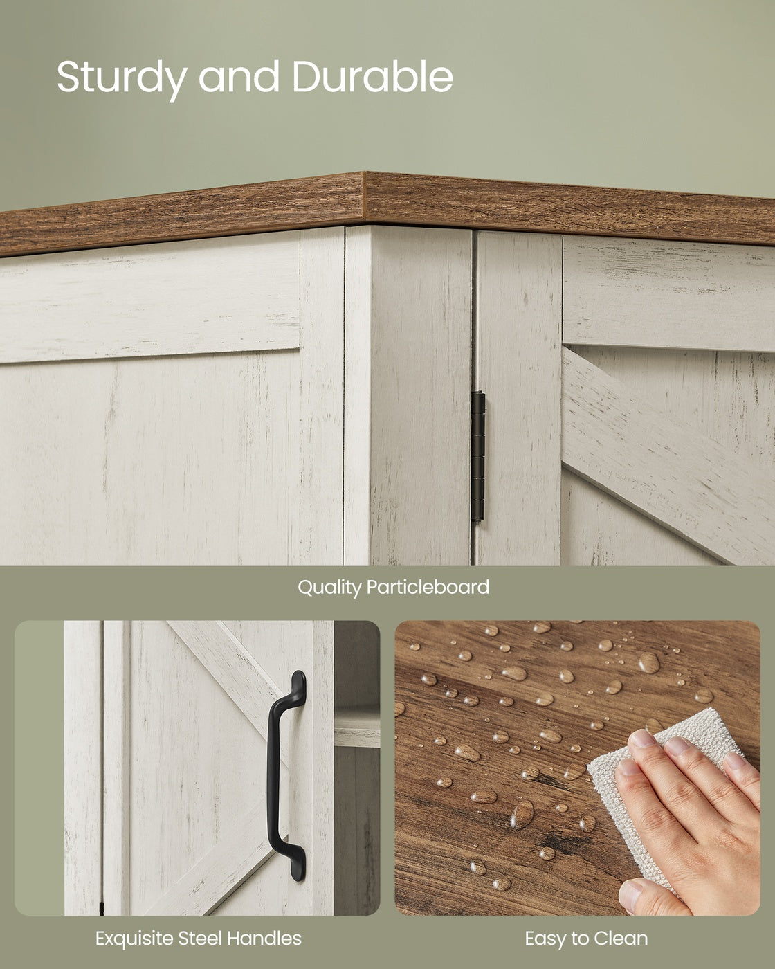3-Tier Shoe Cabinet, Farmhouse Style