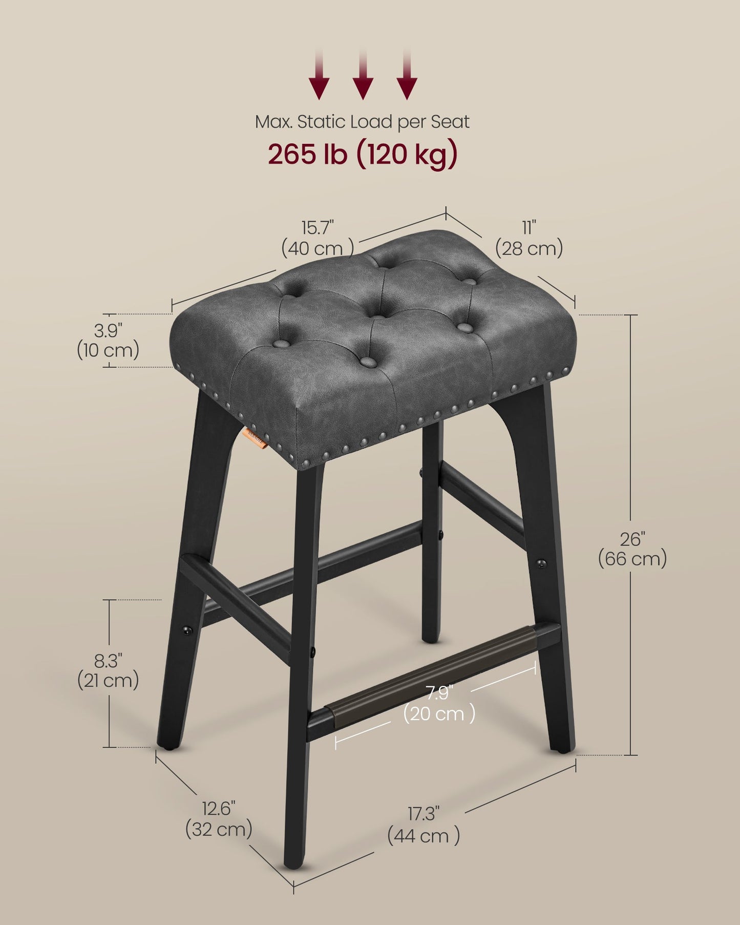 Counter Height Bar Stools Set of 2