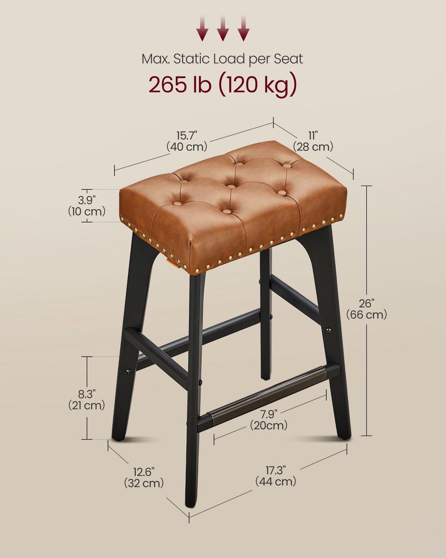 Counter Height Bar Stools Set of 2