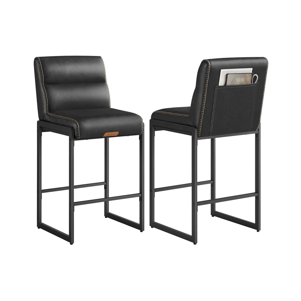 EKHO Collection - Bar Stools Set of 2, Counter Height Stools with Backs, Forest Green
