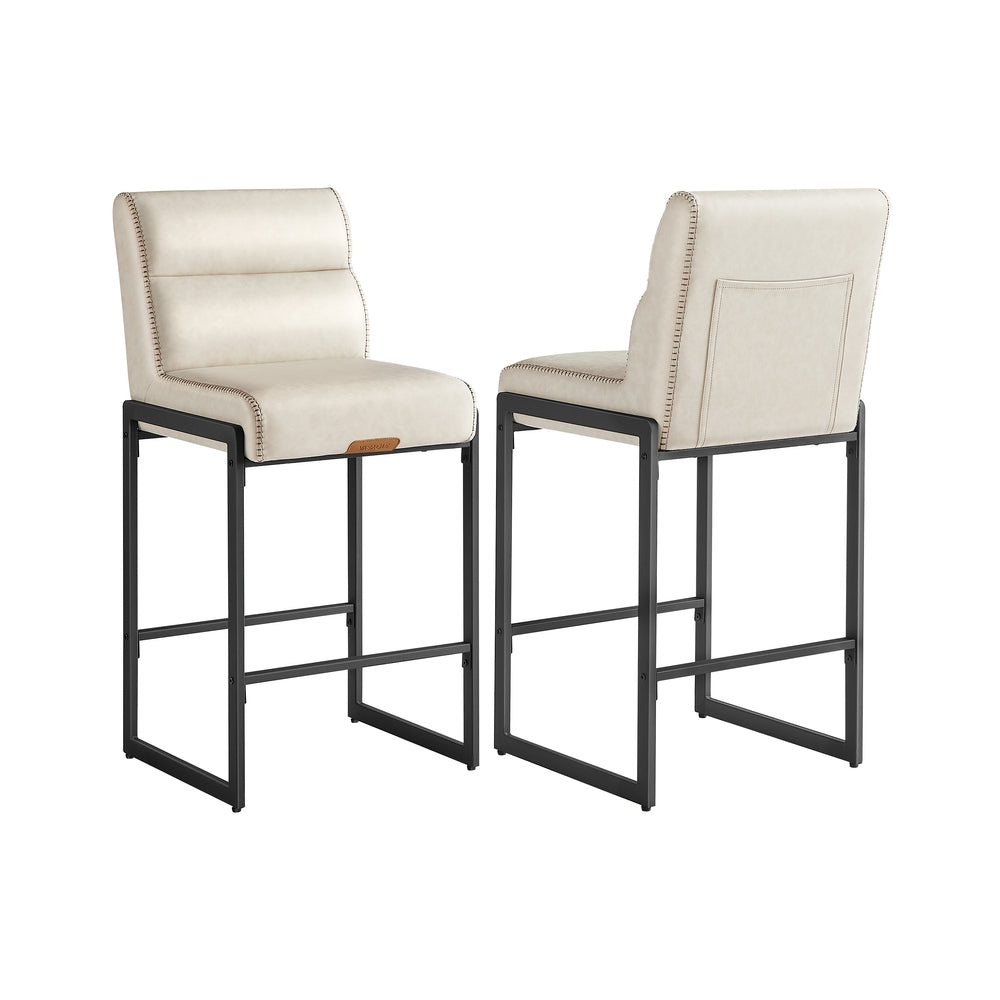 EKHO Collection - Bar Stools Set of 2, Counter Height Stools with Backs, Forest Green